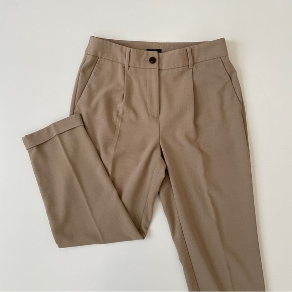 Ann Taylor High Rise Tapered Ankle Pant Trousers in Tan, Size 4 Petite - Picture 2 of 13